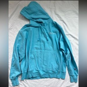 Champion blue hoodie reverse weave